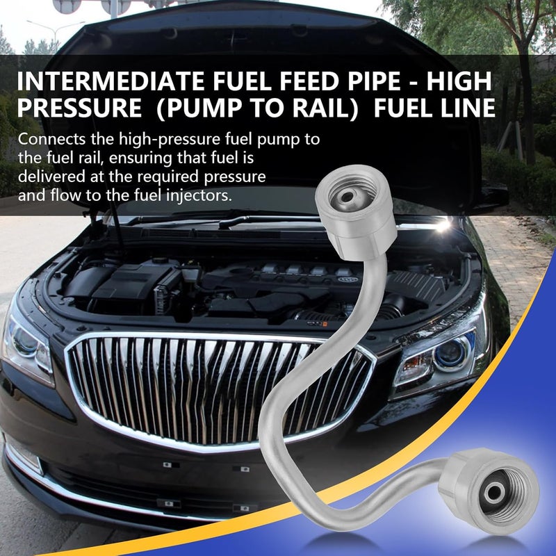 X4XZ 12608374 Intermediate Fuel Feed Pipe - High Pressure Fuel Line (Pump To Rail) for 2010-2017 Chevy Equinox Impala Malibu Orlando Captiva Sport/Buick Lacrosse Regal Verano/GMC Terrain - Image 3